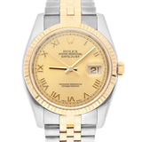 Rolex Datejust 36 Ref. 116233 Champagne Roman Dial Two-Tone Jubilee Bracelet Watch