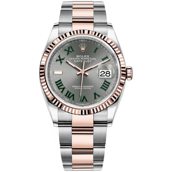 Rolex Datejust 126231-0030 36mm Oyster Stainless Steel and 18kt Rose Gold Wimbledon Dial