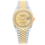 Rolex Datejust 36 126233-0017 Champagne Diamond Dial Two-Tone Jubilee Watch