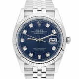 Rolex Datejust 36 126234-0037 Blue Diamond Dial Stainless Steel Jubilee Bracelet Watch 2025