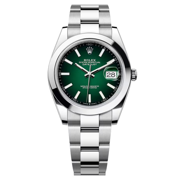 Rolex Datejust 41 126300-0025 Green Ombré Dial Stainless Steel Oyster Watch