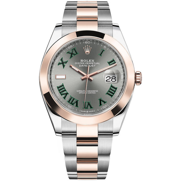 Rolex Datejust 41 126301-0015 Two-Tone Oyster Bracelet Wimbledon Grey Roman Dial