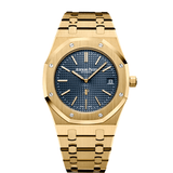 Audemars Piguet Royal Oak "Jumbo" Extra-Thin 15202BA.OO.1240BA.01 39mm Yellow Gold Blue Dial