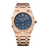 Audemars Piguet Royal Oak "Jumbo" Extra-Thin 15202OR.OO.1240OR.01 in 18k Rose Gold with Blue Dial