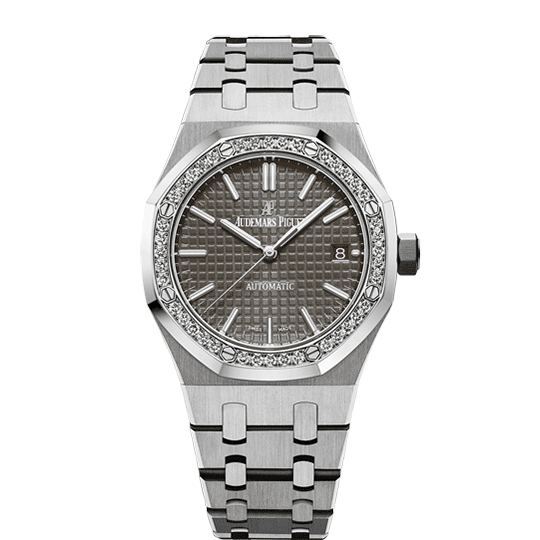 Audemars Piguet Royal Oak Self-Winding 15451ST.ZZ.1256ST.02 – 37mm Stainless Steel, Diamond Bezel, Grey Dial