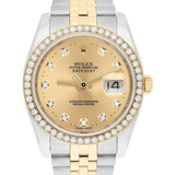 Rolex Datejust 36 Gold & Steel 116233 Champagne Diamond Dial Jubilee Watch