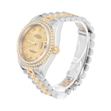 Rolex Datejust 36 116233 Two-Tone Champagne Roman Dial Diamond Bezel Jubilee Bracelet
