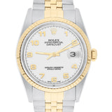 Rolex Datejust 36 Reference 16233 Two-Tone White Arabic Dial Jubilee Bracelet Circa 2000
