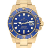 Rolex Submariner 116618LB Yellow Gold 40mm Blue Dial Ceramic Bezel Watch 2009