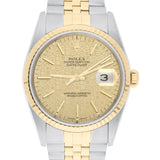 Rolex Datejust 36 Two-Tone Champagne Logo Dial Jubilee Bracelet Ref. 16233 circa 1996