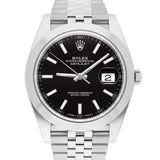 Rolex Datejust 41 Black Dial Jubilee Bracelet Steel Watch Ref 126300