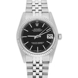 Rolex Datejust 31mm Ref. 68274 Black Index Dial Stainless Steel with White Gold Bezel