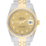 Rolex Datejust 36 Two-Tone Champagne Diamond Dial Jubilee Bracelet Ref. 16233 Circa 1995