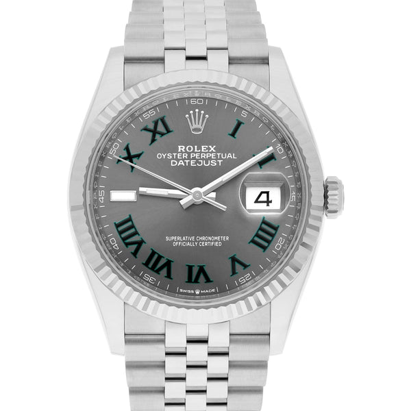 Rolex Datejust 126234 36mm Wimbledon Dial Jubilee Bracelet Stainless Steel