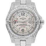 Breitling Superocean 44mm Custom Diamond Stainless Steel Watch A44360