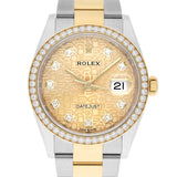 Rolex Datejust 36 126283RBR Champagne Dial with Factory Diamond Bezel