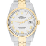 Rolex Datejust 36 Two-Tone White Roman Dial Jubilee Bracelet Ref. 16233