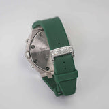 Audemars Piguet Royal Oak Offshore Chronograph 26170ST with Aftermarket Diamond Dial, Diamond Case, and Green Rubber Strap
