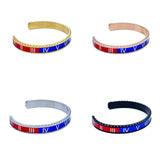 Speedometer Style Stainless Steel Watch Bangle – Red-Blue