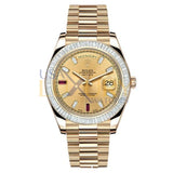 Rolex Day-Date II 218398BR 41mm Yellow Gold President Diamond Bezel Champagne Dial