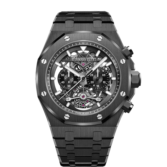 Audemars Piguet Royal Oak Tourbillon Chronograph Openworked 26343CE.OO.1247CE.01 44mm Black Ceramic