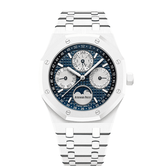 Audemars Piguet Royal Oak Perpetual Calendar 26579CB.OO.1225CB.01 – 41mm White Ceramic, Blue Dial