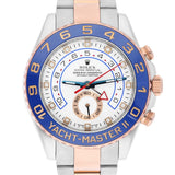 Rolex Yacht-Master II 116681 44mm Rose Gold and Steel White Dial Mens Watch