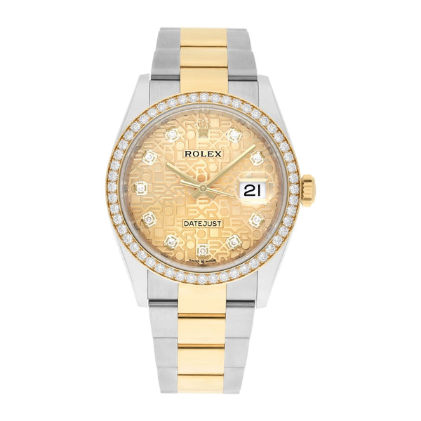 Rolex Datejust 36 126283RBR Champagne Dial with Factory Diamond Bezel