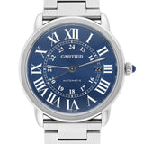 Cartier Ronde Solo XL Blue Dial Automatic Steel Watch WSRN0023 with Papers