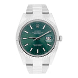 Rolex Datejust 41 Reference 126334 Mint Green Dial Stainless Steel Jubilee Bracelet