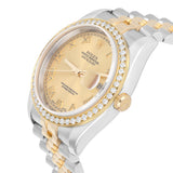 Rolex Datejust 36 116233 Two-Tone Champagne Roman Dial Diamond Bezel Jubilee Bracelet