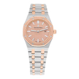 Audemars Piguet Royal Oak 33mm 67650SR.OO.1261SR.01 Pink Dial Two-Tone Watch with Box and Papers