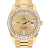 Rolex Day-Date 40 228348RBR-0002 18K Yellow Gold Diamond Dial & Bezel President Bracelet