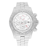 Breitling Super Avenger A13370 48mm Stainless Steel Chronograph White Dial Diamond Bezel