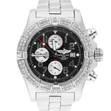 Breitling Super Avenger Chronograph 48mm Diamond Bezel Black Dial A13370