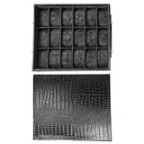 Watch Storage Box Tray 18 Slots Black PU Leather