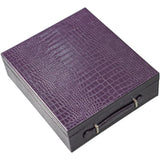 18-Slot Watch Tray Storage in Purple PU Leather