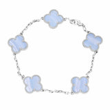 Van Cleef & Arpels Vintage Alhambra Bracelet VCARD34700 – 5 Motifs, 18K White Gold with Chalcedony