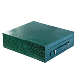 18-Piece Green PU Leather Watch Box and Display Tray with Removable Top