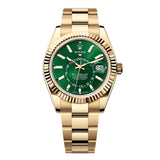 Rolex Sky-Dweller 336938-0007 42mm Green Dial Yellow Gold Oyster Bracelet