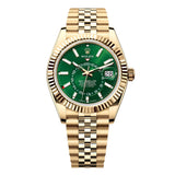 Rolex Sky-Dweller 336938-0008 42mm Green Dial Yellow Gold Jubilee Bracelet