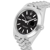Rolex Datejust 41 Black Dial Jubilee Bracelet Steel Watch Ref 126300