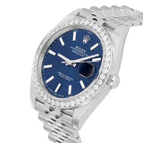 Rolex Datejust 41 126300 Stainless Steel Blue Index Dial Diamond Bezel Jubilee Bracelet
