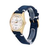 Rolex Day-Date 36 18238 18K Yellow Gold Fluted Bezel Silver Diamond Dial Watch