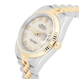 Rolex Datejust 36 Two-Tone 116233 Ivory Pyramid Roman Dial Jubilee Bracelet