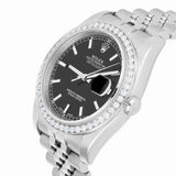 Rolex Datejust 36 Reference 116234 Diamond Bezel Black Index Dial Jubilee Bracelet Watch