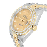 Rolex Datejust 36 Gold & Steel 116233 Champagne Diamond Dial Jubilee Watch