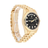 Rolex Day-Date 118238-0111 36mm 18K Yellow Gold Black Diamond Dial President Bracelet