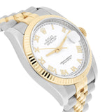 Rolex Datejust 36 116233-0149 White Roman Numeral Dial Two-Tone Jubilee Bracelet Watch