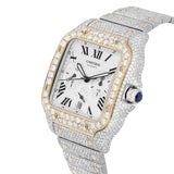 Cartier Santos De Cartier W2SA0008 Chronograph Two-Tone Custom Diamond Watch 44mm